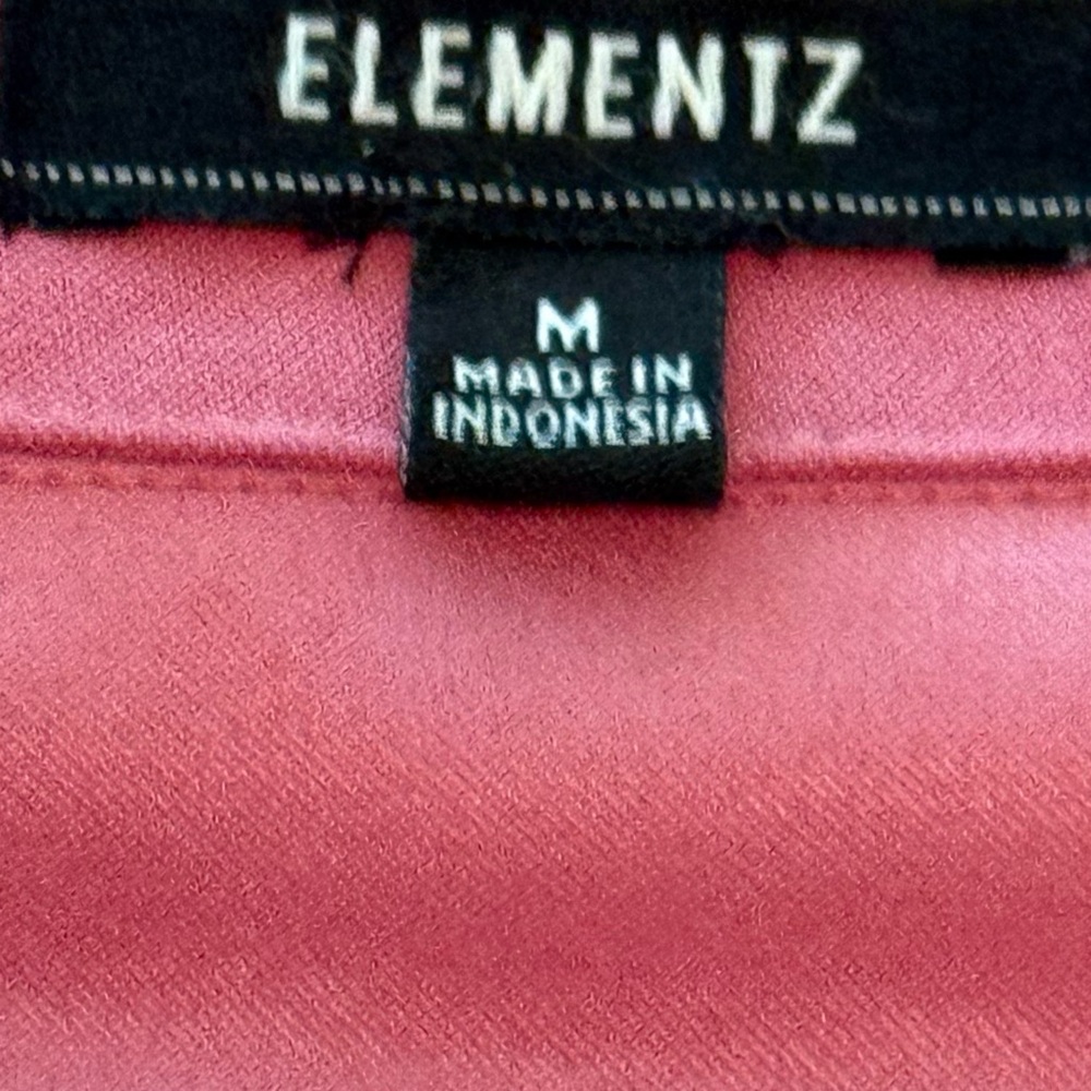 Elementz Pink Blazer or Shacket Classic Collar Fitted Silhouette Size Medium - Picture 5 of 6